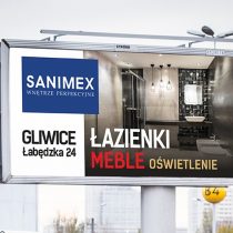 Billboard salonu „Sanimex” kampanii reklamowej nowych łazienek